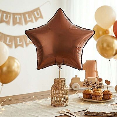 Brown Foil Balloon - Star - 1