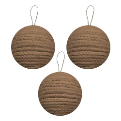 Brown Stripe Jute Ball Ornament - Kikajoy (1)