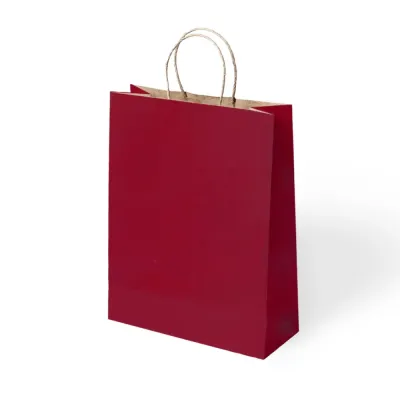 Burgundy Paper Bags with Twisted Handles - 1