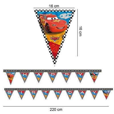 Cars Formula Happy Birthday Paper Letter Banner