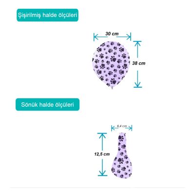 Çepeçevre Baskılı Patili Makaron Balon 12