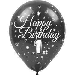 Happy Birthday 1 Yaş Baskılı Karışık Renk Balon 12