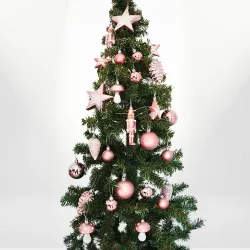 Champagne Christmas Ornaments Set - 24 pcs - 1