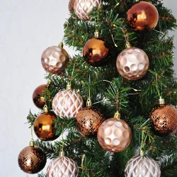 Champagne Christmas Ornaments Set - 24 pcs - (1)