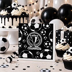 Champion Black White Paper Napkins - Kikajoy