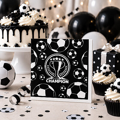 Champion Black White Paper Napkins - 1