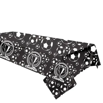 Champion Black White Plastic Table Cover - 2