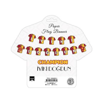 Champion Sarı Kırmızı İyi ki Doğdun Harf Afiş - 1