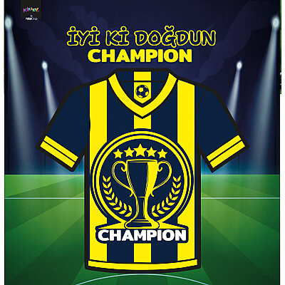Champion Yellow Navy Blue İyi Ki Doğdun Banner - 1
