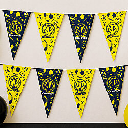 Champion Yellow Navy Blue Triangle Flag Banner - Kikajoy