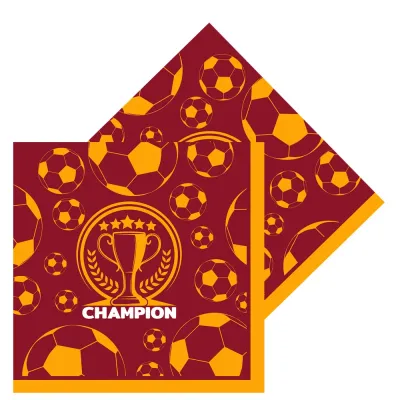 Champion Yellow Red Paper Napkins - 1