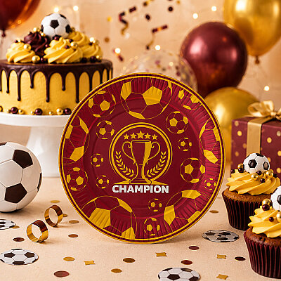 Champion Yellow Red Paper Plates - 1