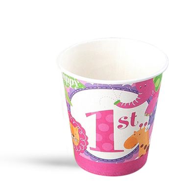 Cheerful Animals Paper Cups Pink