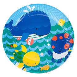  - Cheerful Fishes Blue Paper Plates