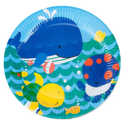 Cheerful Fishes Blue Paper Plates