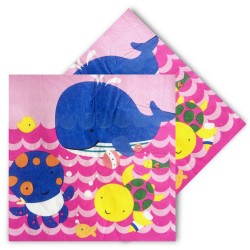  - Cheerful Fishes Paper Napkins Pink