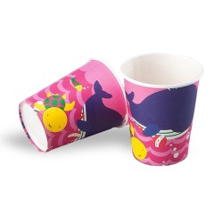 Cheerful Fishes Pink Paper Cups - Thumbnail