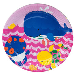  - Cheerful Fishes Pink Paper Plates