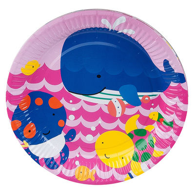 Cheerful Fishes Pink Paper Plates