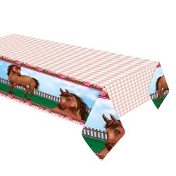  - Cheerful Horse Plactic Table Cover