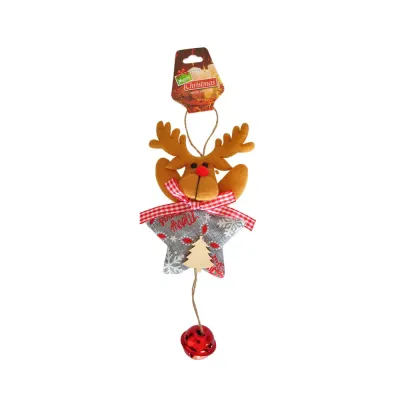 Christmas Bell Pendant Santa Claus Snowman Elk Bear Doll Xmas Tree Ornament - 2