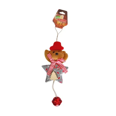 Christmas Bell Pendant Santa Claus Snowman Elk Bear Doll Xmas Tree Ornament - 4