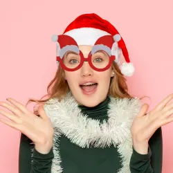 Christmas Glasses - Santa Claus Hat - 1