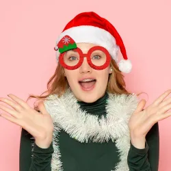 Christmas Glasses - Santa Claus Hat - 1