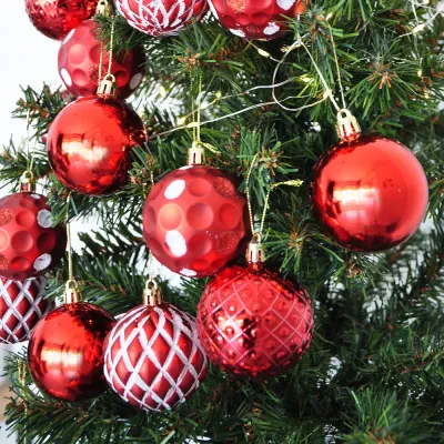 Red Christmas Ornaments Set - 24 pcs - 2