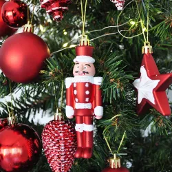 Red Christmas Ornaments Set - 24 pcs - (1)