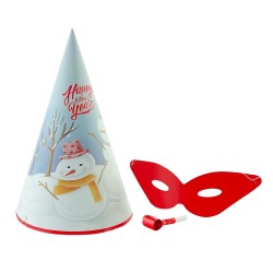 Christmas Party Hat, Glasses and Blowout Set - 3