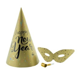 Christmas Party Hat, Glasses and Blowout Set - 4