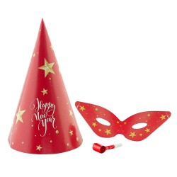 Christmas Party Hat, Glasses and Blowout Set - 5