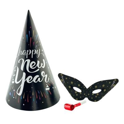 Christmas Party Hat, Glasses and Blowout Set - 6