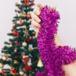 Christmas Tinsel - Fuchsia - 1