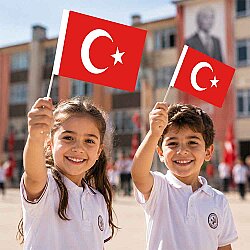 Ay Yıldız Büyük Boy Çıtalı Bayrak 40'lı - Kika