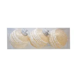 Clear Iced Ball Ornaments - (1)
