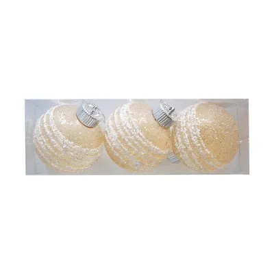 Clear Iced Ball Ornaments - 2