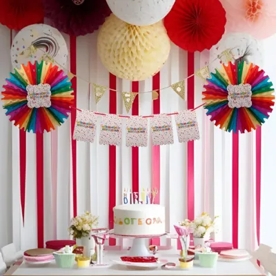 Colorful Doğum Günün Kutlu Olsun Paper Fan Decoration Set - 1