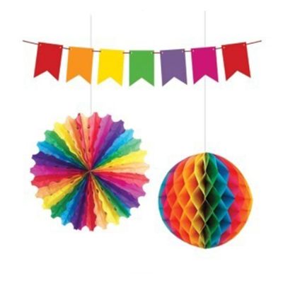 Colorful Paper Decoration Set - 3pcs - 2