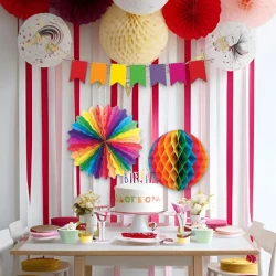 Colorful Paper Decoration Set - 3pcs - 1