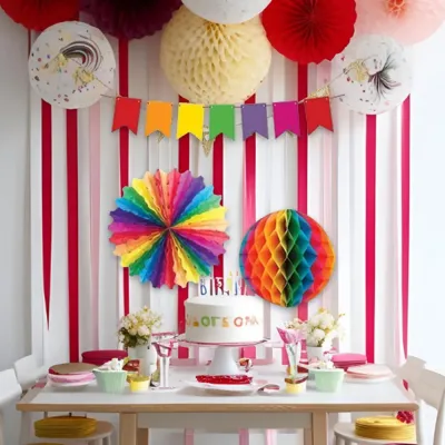 Colorful Paper Decoration Set - 3pcs - 1