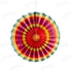  - Colorful Paper Fan 35 cm