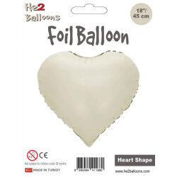 Cream Foil Balloon - Heart - Kikajoy