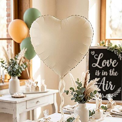 Cream Foil Balloon - Heart - 1