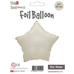 Cream Foil Balloon - Star - Kikajoy