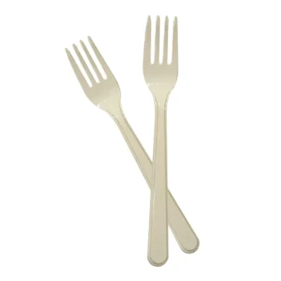 Cream Plastic Forks - 1