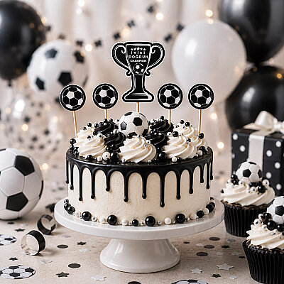 Cupcake Toppers Toothpicks - Black White - 1