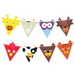 Cute Animal Triangle Flag Banner - Thumbnail