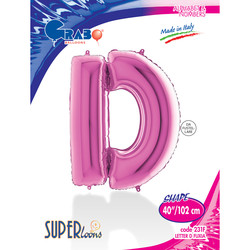 Grabo - D Harf Grabo Fuşya Folyo Balon 40